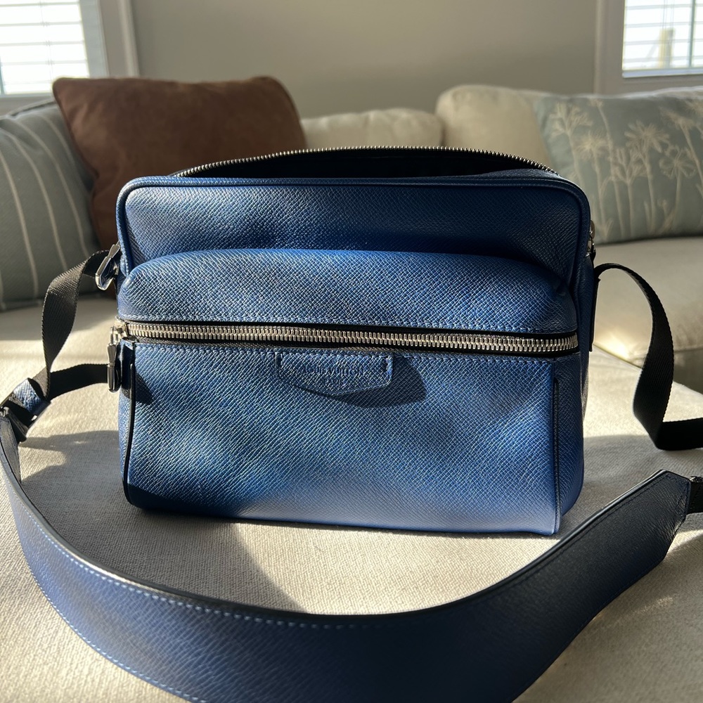 Louis Vuitton Taiga Leather Messenger, Cobalt